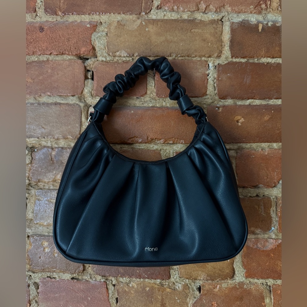 Vegan Leather Black Shoulder Bag